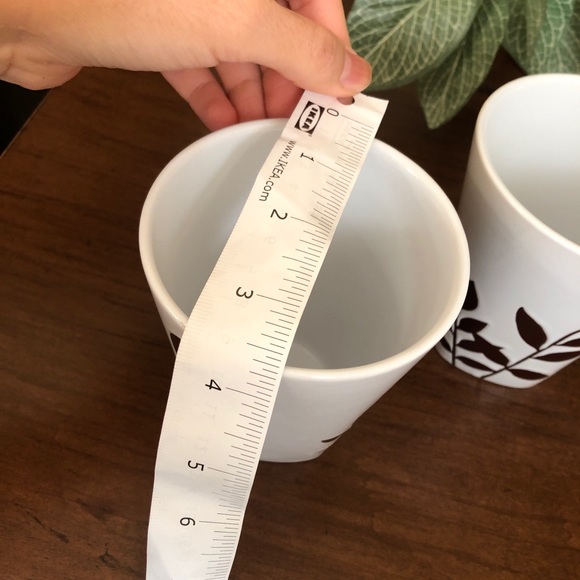 - Anthropologie 2 pc mug set - white with brown leaves - Picture 9 of 9